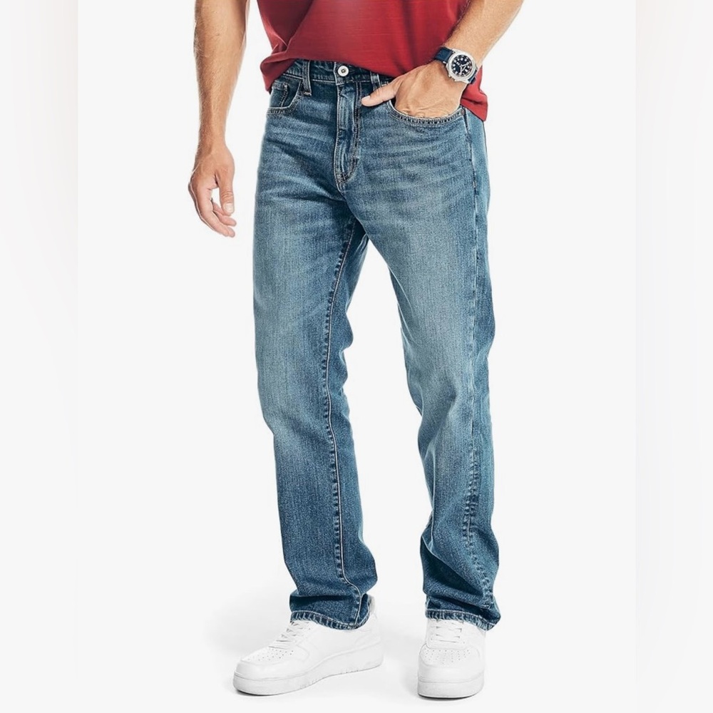 Nautica Blue Straight Jeans with Relaxed Fit